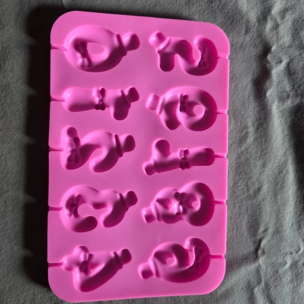 Pink Silicone Number 0-9 Wax melt Resin Mold and Happy Birthday Tray Set